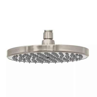 Regadera satín 8" plato redondo, sin brazo, FOSET ELEMENT