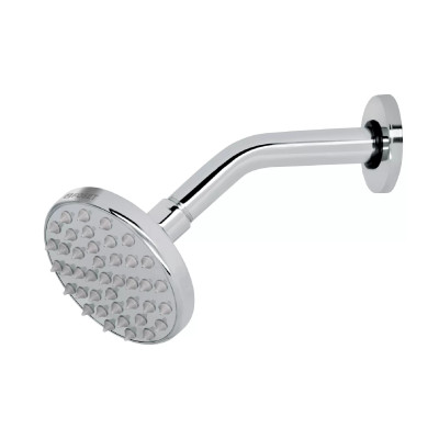 Regadera cromo 4" plato redondo, con brazo, FOSET ELEMENT