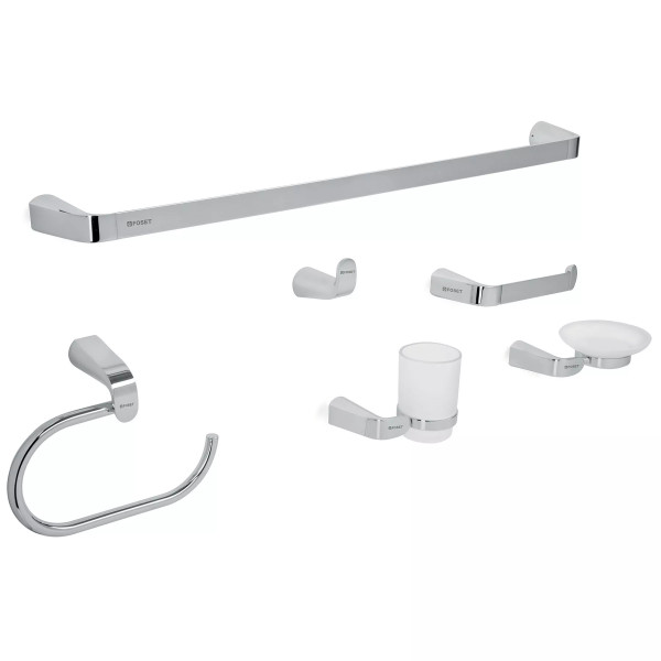 ‣ Juego 6 accesorios baño cromo RIVIERA | Foset