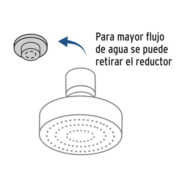 Regadera cromo 4"con 5 funciones, con brazo, FOSET ELEMENT