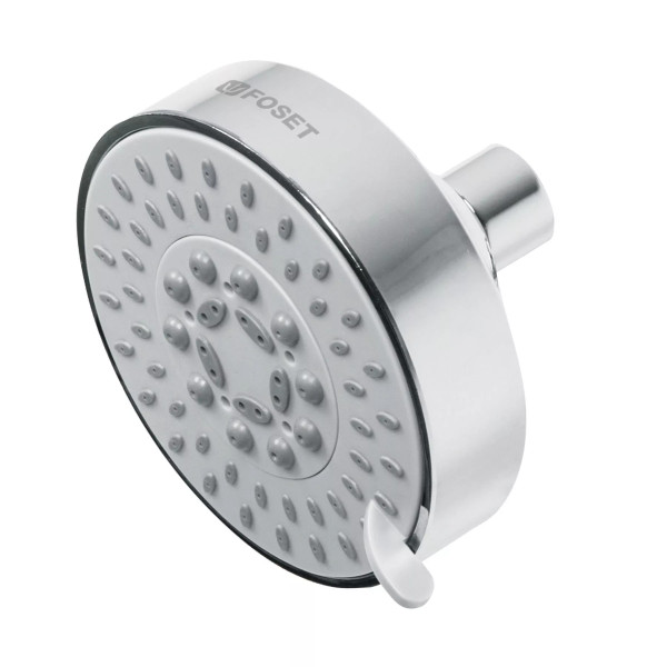 Regadera cromo 4"con 5 funciones, sin brazo, FOSET ELEMENT