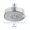 Regadera cromo 4"con 5 funciones, sin brazo, FOSET ELEMENT