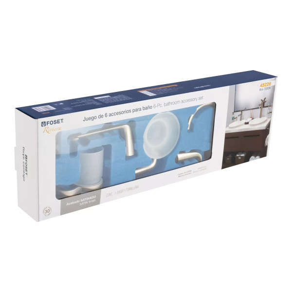 ‣ Juego 6 accesorios baño satín RIVIERA | Foset