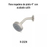 Regadera satín 4"con 5 funciones, sin brazo, FOSET ELEMENT