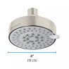 Regadera satín 4"con 5 funciones, sin brazo, FOSET ELEMENT