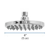 Regadera cromo 6" plato redondo, sin brazo, FOSET ELEMENT