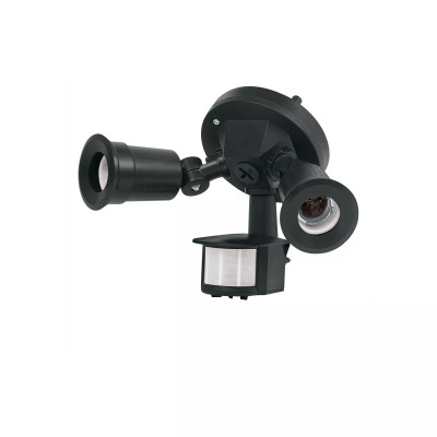 ‣ Arbotante negro c/sensor mov., lámparas no incl. | Volteck