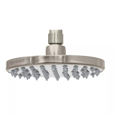 Regadera satín 6" plato redondo, sin brazo, FOSET ELEMENT