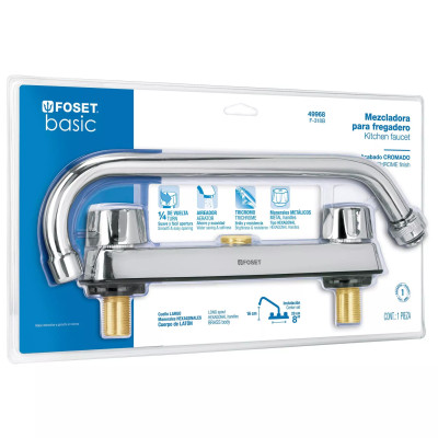 ‣ Mezcladora 8" fregadero ABS cuello largo BASIC | Foset