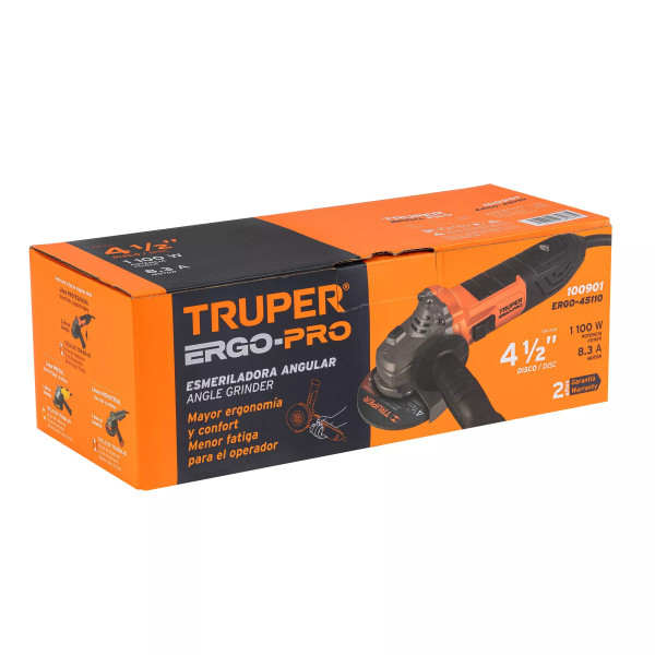 Pulidora Esmeriladora Angular 4-1/2' 1100 W, Ergo Pro | Pulidoras / Esmeriles