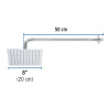 Regadera plato cuadrado 8" con brazo, cromo, FOSET RIVIERA