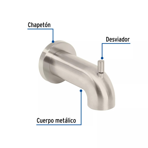 ‣ Salida de tina con desviador, satín... | Foset
