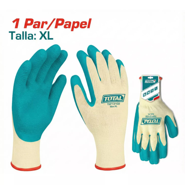 ‣ Guantes de látex TOTAL XL resistentes | FERRETODO
