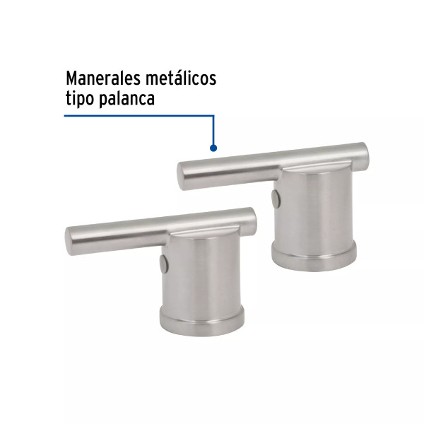 Juego manerales de palanca p/mezcladora tipo bar,satín ELEMENT