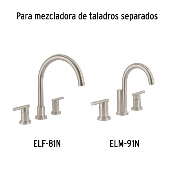 Juego manerales de palanca p/taladros separados, satín ELEMENT