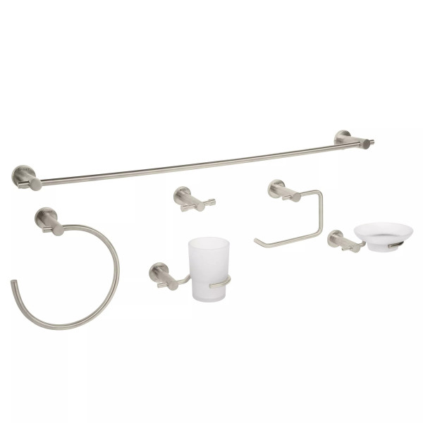 Juego de 6 accesorios para baño acabado satín, FOSET ELEMENT
