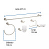 Juego de 6 accesorios para baño acabado satín, FOSET ELEMENT