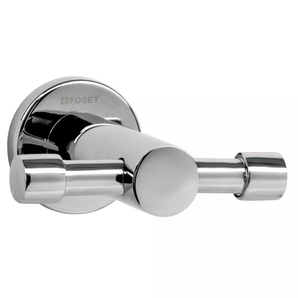 Gancho doble metálico cromo para toallas, FOSET ELEMENT