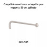 ‣ Regadera plato cuadrado 12" sin brazo, satín | Foset