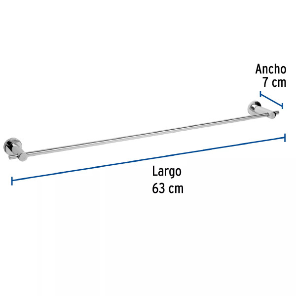 Toallero de barra de latón acabado cromo, FOSET ELEMENT