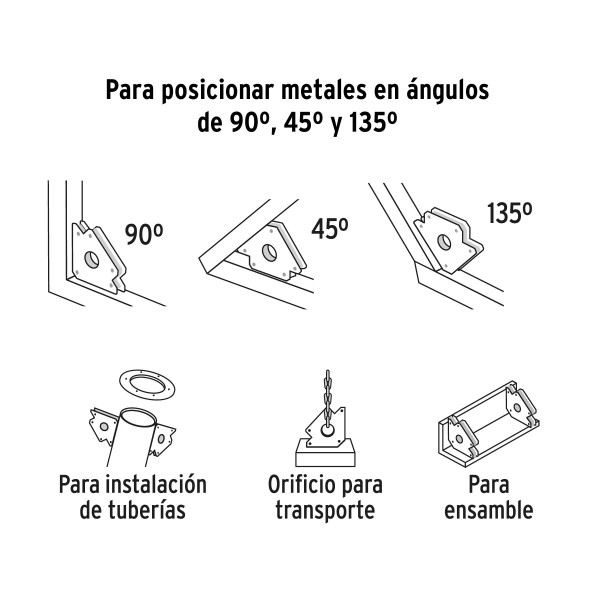 Escuadra Magnética 5" Para Soldar, Capacidad 70 Kg" | Reglas, Escuadras y Similares