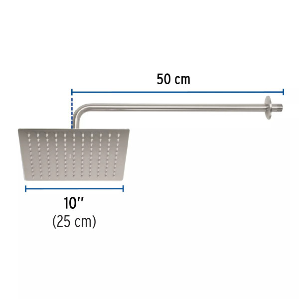 ‣ Regadera plato cuadrado 10" FOSET RIVIERA | Foset