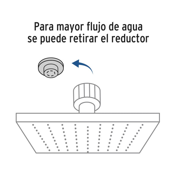 ‣ Regadera cuadrada 10" con brazo, cromo | Foset