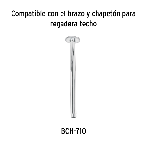 ‣ Regadera plato cuadrado 12" sin brazo, cromo... | Foset