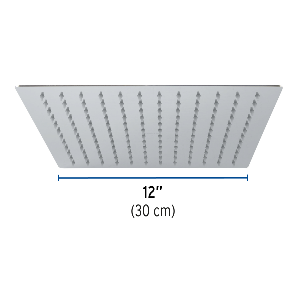 ‣ Regadera plato cuadrado 12" sin brazo, cromo... | Foset