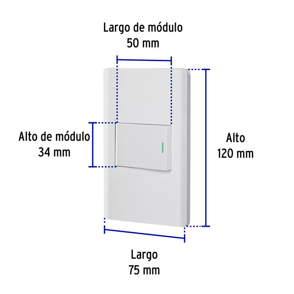 ‣ Placa armada blanca 1 interruptor Lisboa | Volteck