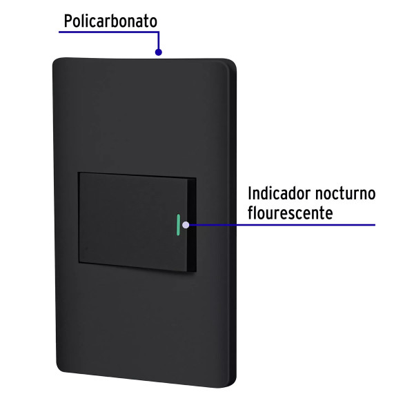 ‣ Placa armada negra Lisboa 1 interruptor... | Volteck