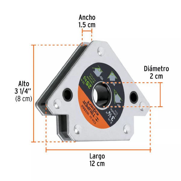 Escuadra Magnética 3" Para Soldar, Capacidad 25 Kg" | Reglas, Escuadras y Similares
