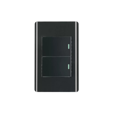 ‣ Placa armada negra 1 interruptor y 1... | Volteck
