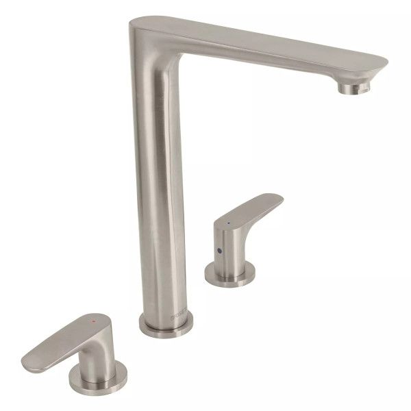 Mezcladora cuello alto para fregadero, satín, FOSET RIVIERA