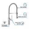 Monomando nariz flexible para fregadero, cromo,FOSET RIVIERA