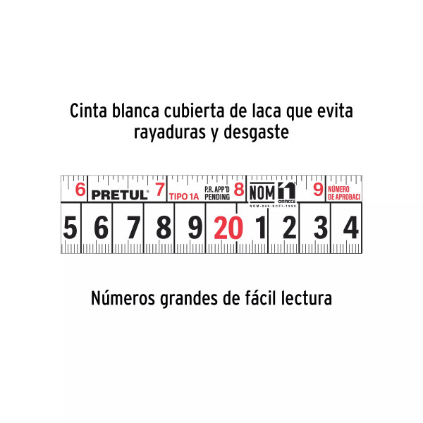 Flexómetro Amarillo 5.5 M Cinta 25 Mm, En Tarjeta, Pretul | Flexómetros / Cintas Metricas Ferreterias Ferretodo