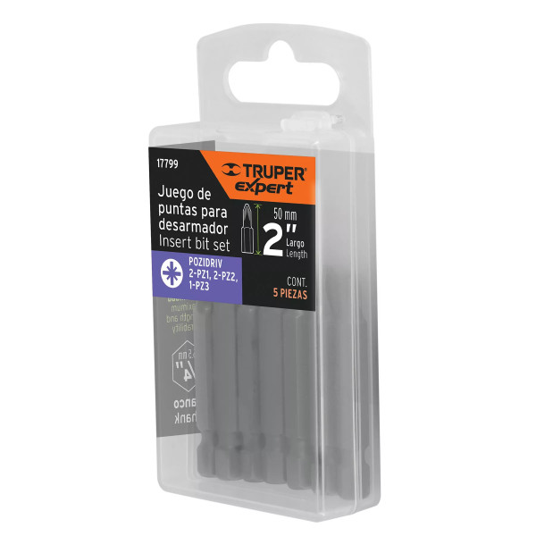 Estuche Con 5 Puntas Pozidriv Combinadas Largo 2', Expert | Brocas, puntas y similares Ferreterias Ferretodo
