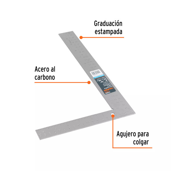 Escuadra 8'X12' De Acero Para Cantero, Truper