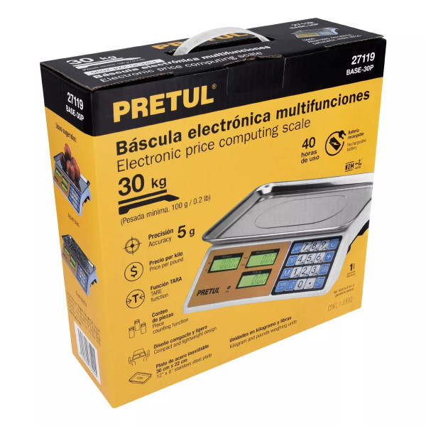 Báscula Elctrónica Multifunciones, 30Kg, Pretul | Básculas, Pesas y Similares