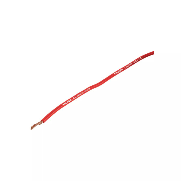 Carrete con 3.5 m de cable primario rojo calibre 12, Truper