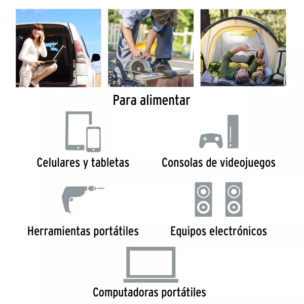 Inversor de corriente de 1500 W con puertos USB, Truper