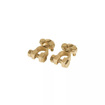 Blíster 2 terminales p/batería, latón poste superior, Pretul