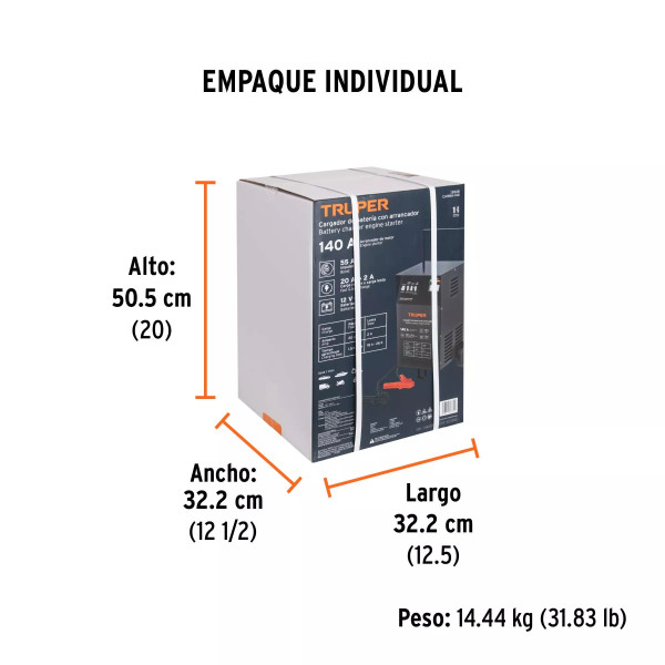 Cargador de baterías 55 A, arrancador de 140A, 12V