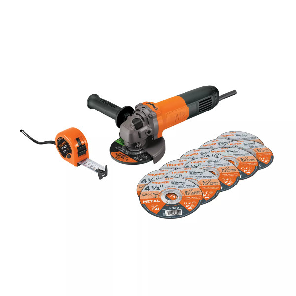 Combo Pulidora Esmeriladora 4-1/2' 700 W, 10 Discos Y Flexómetro | Pulidoras / Esmeriles