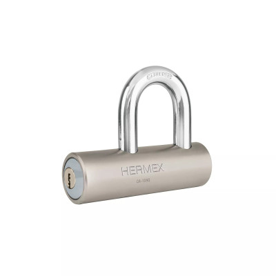 ‣ Candado de acero 109mm gancho corto con llave | Hermex