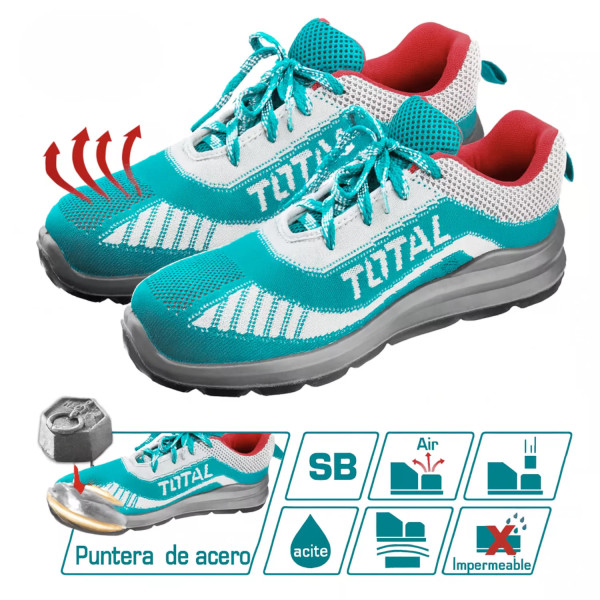 ‣ Zapato de Seguridad TOTAL Punta de Acero Talla 41 | FERRETODO