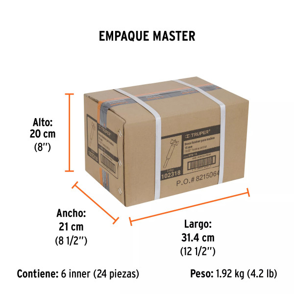 Broca forstner 15 mm para madera, TRUPER