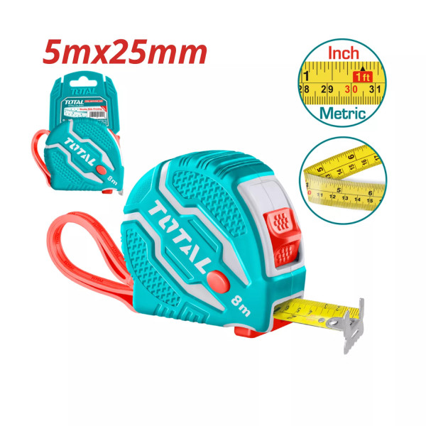 ‣ Cinta Métrica TOTAL 5m x 25mm Resistente | FERRETODO