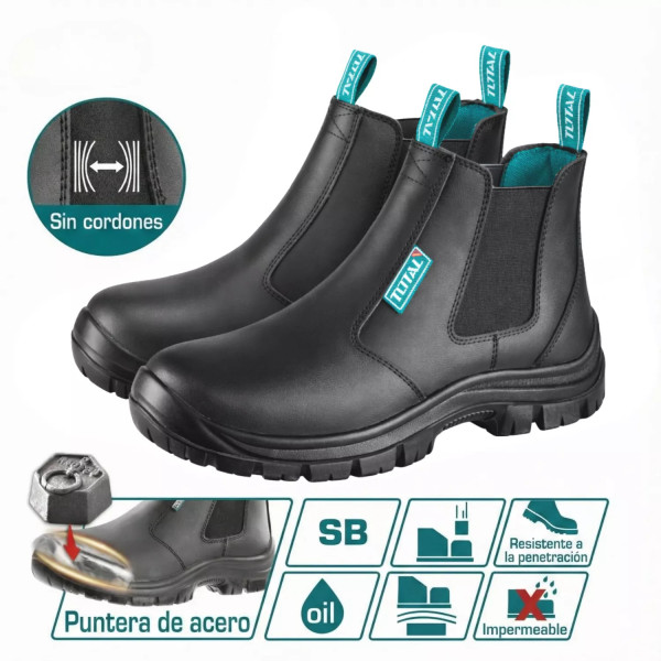 ‣ Bota de Seguridad Negra Formal SB Talla 44 | FERRETODO