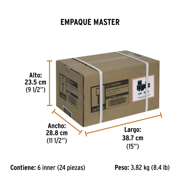 ‣ Espejo telescópico LED 5 x 8 cm | Truper